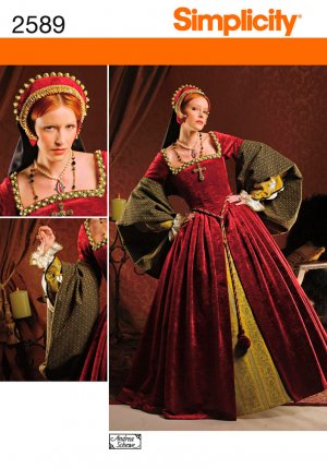 Misses Tudor Costume Simplicity 2589 - FREE SHIPPING