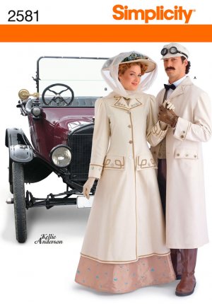 Vintage Style Car Duster Coats and Hatspattern S 2581 - FREE SHIPPING
