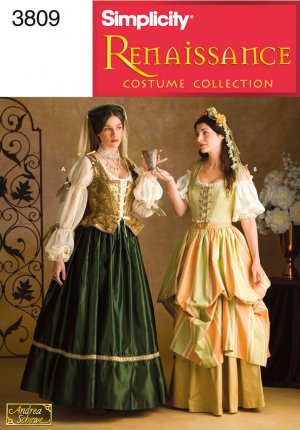 Misses Renaissance Costumes Simplicity 3809 - FREE SHIPPING