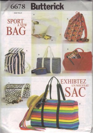 Sport A New Bag Pattern More Than 10 Different Bags To Sew! B 6678 - FREE SHIPPING