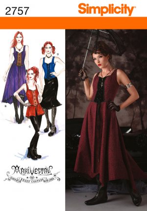Misses Corset Style Overdress Steampunk Costume Pattern ArkiVestry Collection, Gothic S 2757
