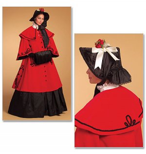 Misses Victorian Long Cloak, Skirt, Bonnet & Muff 'Making History' Pattern B5266 - FREE SHIPPING