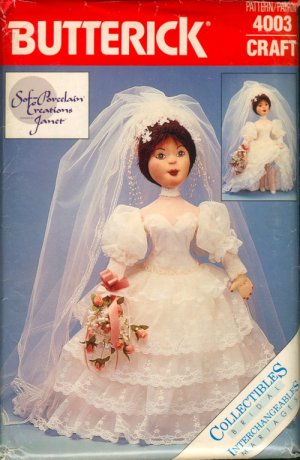 Sof-Porcelain Creations Janet Bride Doll Pattern B 4003 - FREE SHIPPING