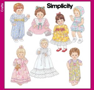 Baby Doll Clothes Pattern S 5419 - FREE SHIPPING