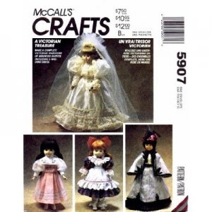 Vintage Victorian Doll Wedding Gown & Wardrobe Pattern - FREE SHIPPING