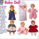 Doll Clothes Pattern in 2 sizes B 5729 - FREE SHIPPING