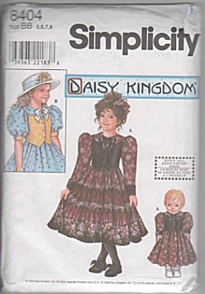 Daisy Kingdom Dress With Doll Dress Pattern S 8404 - FREE SHIPPING