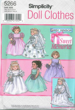 Daisy Kingdom Bridal Gowns and Bride Maid Gowns for 18 inch Dolls S 5266- FREE SHIPPING