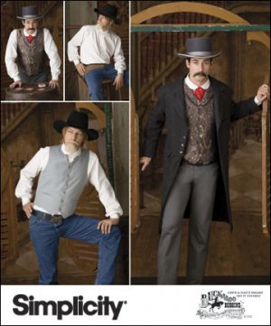 Old West Frock Coat, Vest & Shirt Pattern S 2895 - FREE SHIPPING