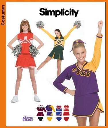 Girls Cheerleader Costumes Pattern S 3689 - FREE SHIPPING