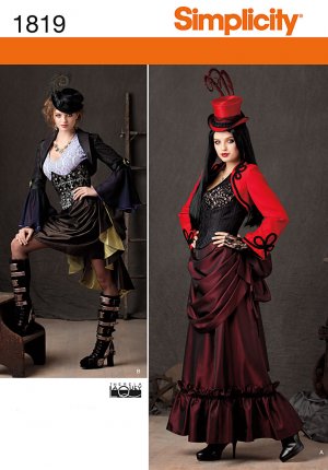 Steampunk  Costume w/ Bustier Pattern S1819 - FREE Shipping