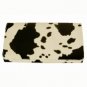 Unique Cow Print Checkbook Wallet - Black/Red