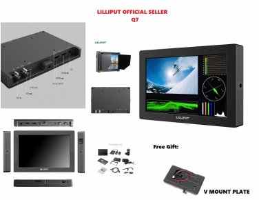 LILLIPUT 7" Q7 Full HD  Metal Frame  Slim SDI and HDMI cross conversion +V mount