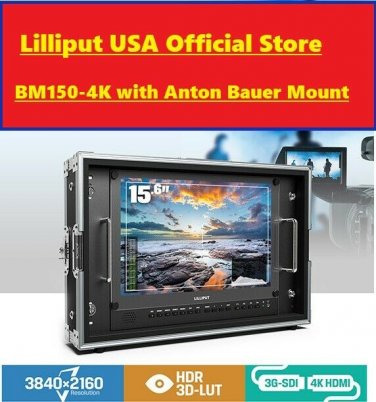 LILLIPUT BM150-4KS Carry-on/Rackable 4K Broadcast Monitor HDR, 3D-LUT + Anton Ba