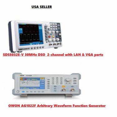 OWON 30Mhz Oscilloscope SDS5032E-V +AG1012F FM10Mhz Arbitrary Waveform Generator