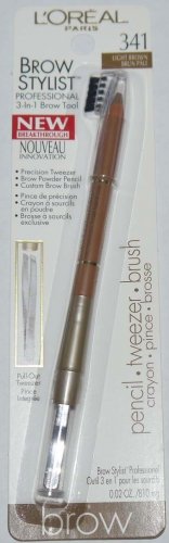 L'OREAL Professional 3-in-1 Brow Tool, 0.02 Oz/810 Mg - Light Brown 341, 1 Pack