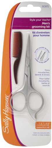 Sally Hansen Beauty Tools, Style Your 'stache-Moustache and Beard Scissors with Comb