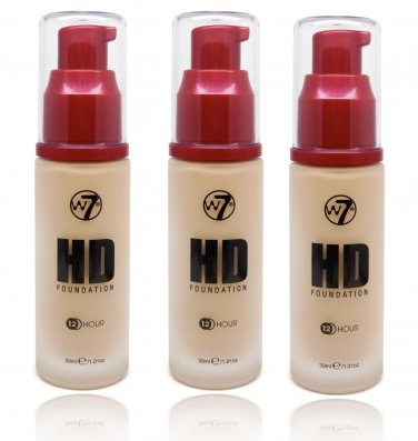 (3-Pack ) W7 - HD Foundation Early Tan 12 Hours 30ml