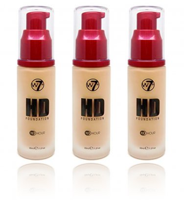 (3-Pack ) W7 - HD Foundation, Fresh Beige (12 Hours)  30ml