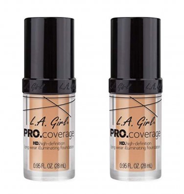 (2-Pack) L.A. Girl Pro Coverage Liquid Foundation, 643 Porcelain, 0.95 Fluid Ounce