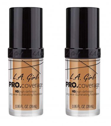 (2-Pack) L.A. Girl Pro Coverage Liquid Foundation, 646 Beige, 0.95 Fluid Ounce