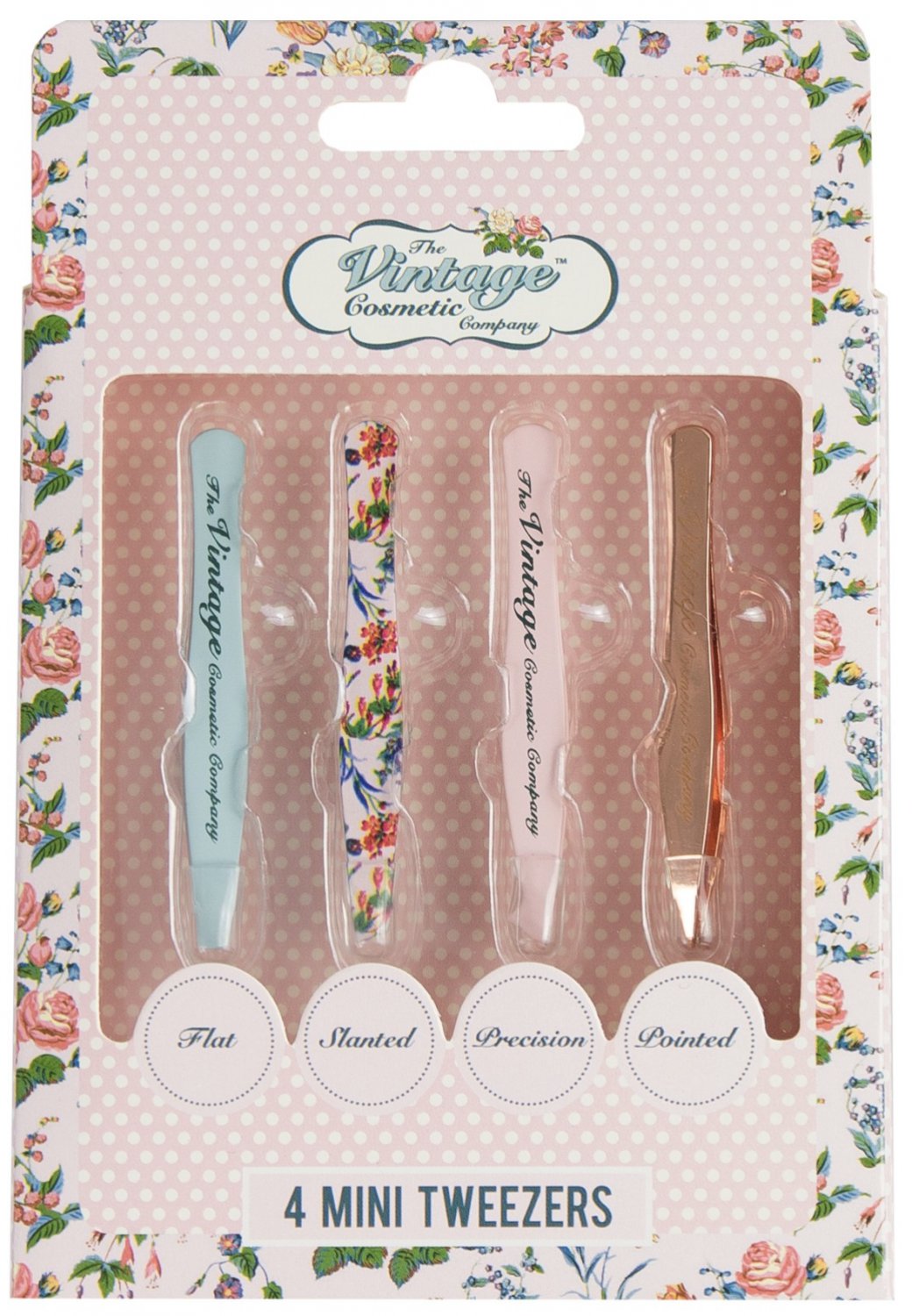 The Vintage Cosmetic Company 4 Piece Mini Tweezer Set