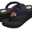 Floopi Womens Anna Wedge Yoga Mat Thong Flip Flop (519) Navy Floopi Womens Anna Wedge Yoga Mat Thong Flip Flop (519) Navy