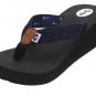 Floopi Womens Anna Wedge Yoga Mat Thong Flip Flop (519) Navy
