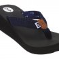 Floopi Womens Anna Wedge Yoga Mat Thong Flip Flop (519) Navy