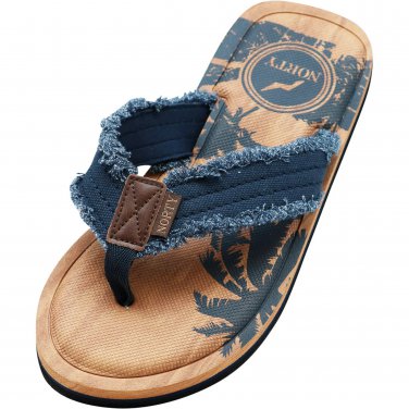 Norty - Men's Memory Foam Footbed Sandals - 13117  Indigo Canvas