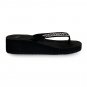 Norty Women's Rhinestone Wedge Sandal, Black (12056)