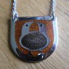 Modernist de Passille Sylvestre 2 birds enamel necklace