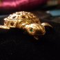 Austrian crystal turtle brooch costume jewelry