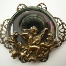 Vintage Handmade Mirror and Cherub Brooch
