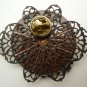 Vintage Handmade Mirror and Cherub Brooch