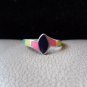Vintage Silver Multicolored Oval Ring (size 8)