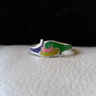 Vintage Silver Multicolored Cloud Ring (size 6)