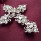Victorian Gothic/Neo-Gothic Cross Brooch Costume Jewelry