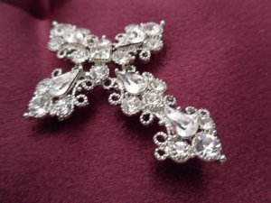 Victorian Gothic/Neo-Gothic Cross Brooch Costume Jewelry