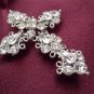 Victorian Gothic/Neo-Gothic Cross Brooch Costume Jewelry