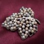 Large Leaf with Pearl Beads Brooch Costume Jewelry