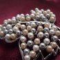 Large Leaf with Pearl Beads Brooch Costume Jewelry