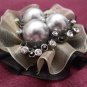 Three Black Pearl Nest Brooch Costume Jewelry