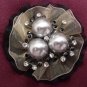 Three Black Pearl Nest Brooch Costume Jewelry