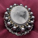 Large Cameo Brooch Costume Jewelry