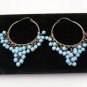 Vintage Silver and Turquoise Hoop Earrings