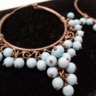 Vintage Silver and Turquoise Hoop Earrings