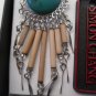 Simon Chang Turquoise and Wood Bead Earrings