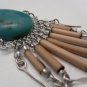 Simon Chang Turquoise and Wood Bead Earrings