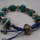 Genuine Turquoise Stone & Sterling Silver Bead Bracelet